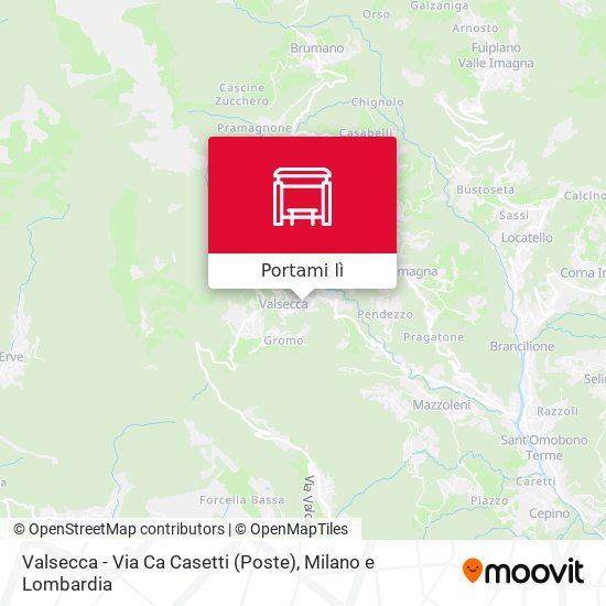 Mappa Valsecca - Via Ca Casetti (Poste)