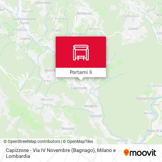 Mappa Capizzone - Via IV Novembre (Bagnago)