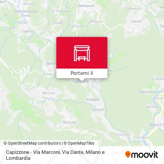 Mappa Capizzone - Via Marconi, Via Dante