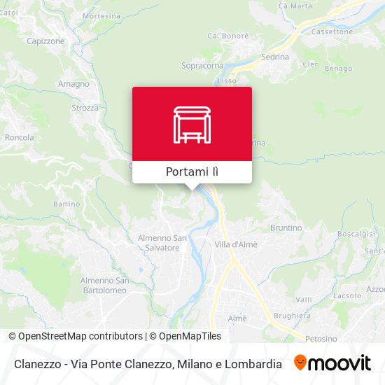 Mappa Clanezzo - Via Ponte Clanezzo