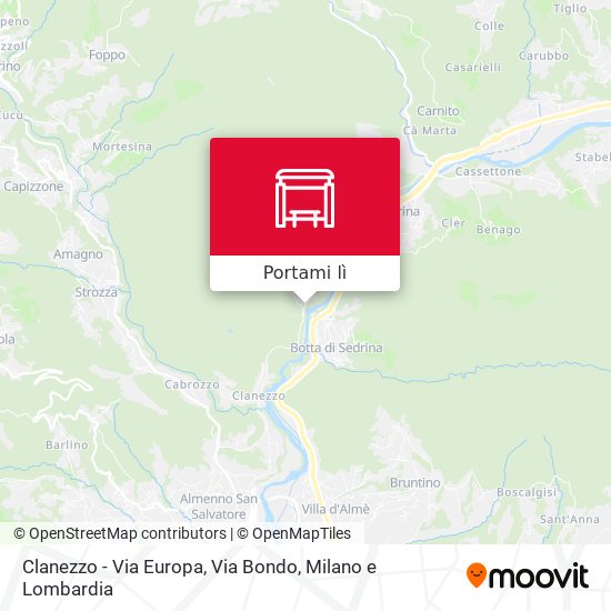 Mappa Clanezzo - Via Europa, Via Bondo
