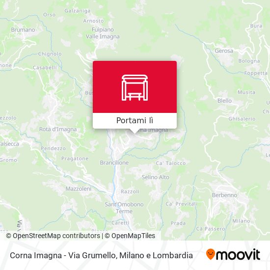 Mappa Corna Imagna - Via Grumello