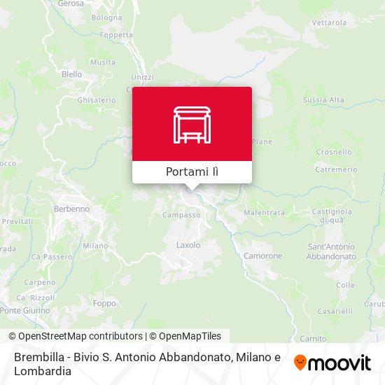 Mappa Brembilla - Bivio S. Antonio Abbandonato
