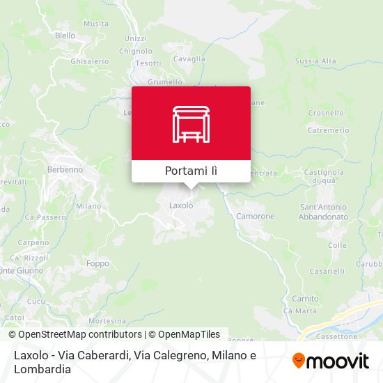 Mappa Laxolo - Via Caberardi, Via Calegreno