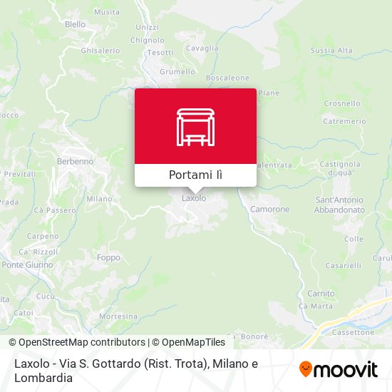 Mappa Laxolo - Via S. Gottardo (Rist. Trota)
