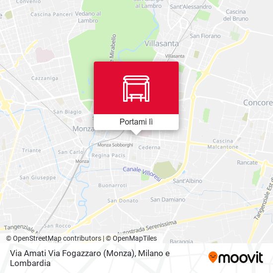 Mappa Via Amati Via Fogazzaro (Monza)