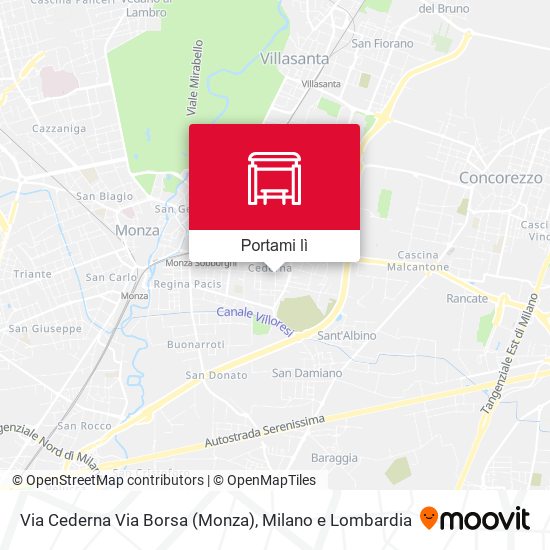 Mappa Via Cederna Via Borsa (Monza)