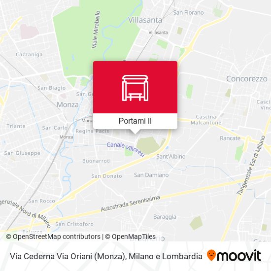 Mappa Via Cederna Via Oriani (Monza)