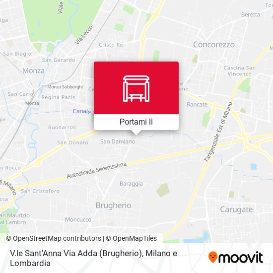 Mappa V.le Sant'Anna Via Adda (Brugherio)
