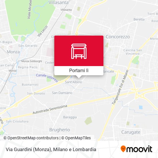 Mappa Via Guardini (Monza)