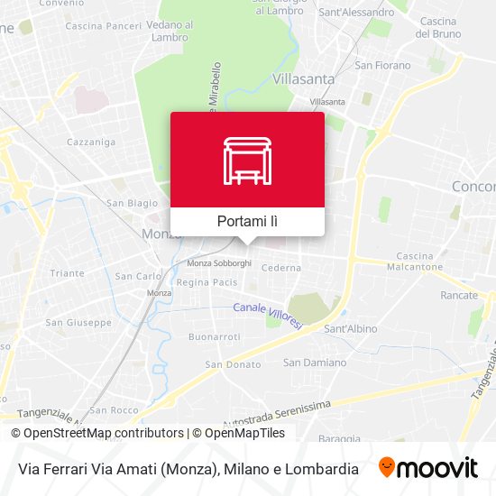 Mappa Via Ferrari Via Amati (Monza)