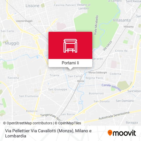 Mappa Via Pellettier Via Cavallotti (Monza)
