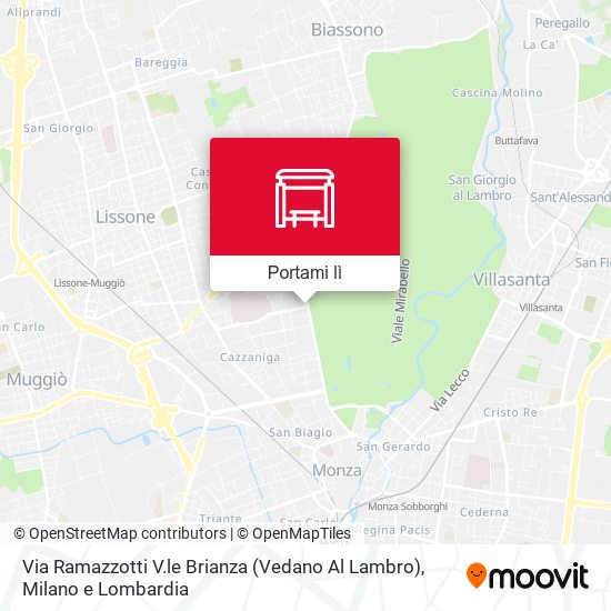 Mappa Via Ramazzotti V.le Brianza (Vedano Al Lambro)