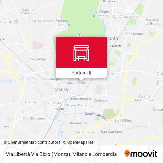 Mappa Via Libertà Via Bixio (Monza)