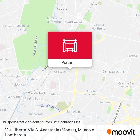 Mappa V.le Liberta' V.le S. Anastasia (Monza)