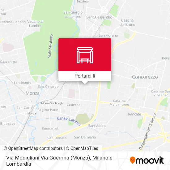 Mappa Via Modigliani Via Guerrina (Monza)