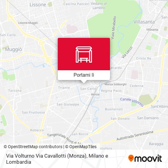 Mappa Via Volturno Via Cavallotti (Monza)