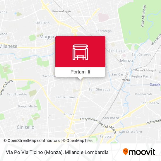Mappa Via Po Via Ticino (Monza)
