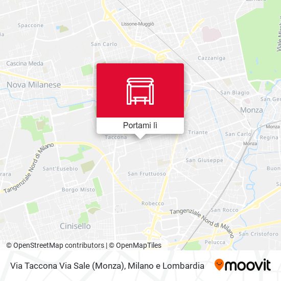 Mappa Via Taccona Via Sale (Monza)