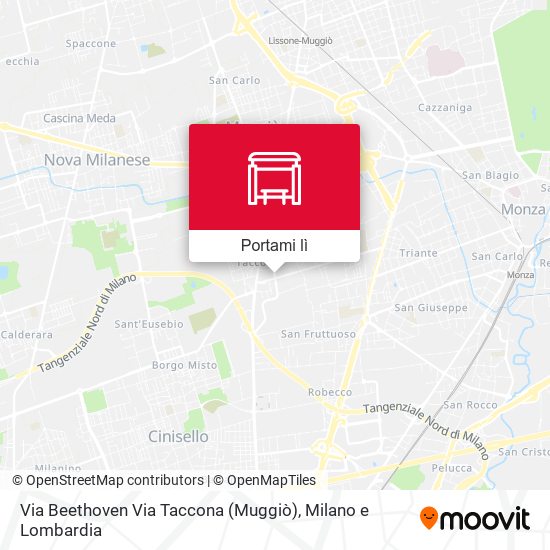 Mappa Via Beethoven Via Taccona (Muggiò)