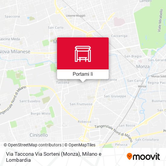 Mappa Via Taccona Via Sorteni (Monza)