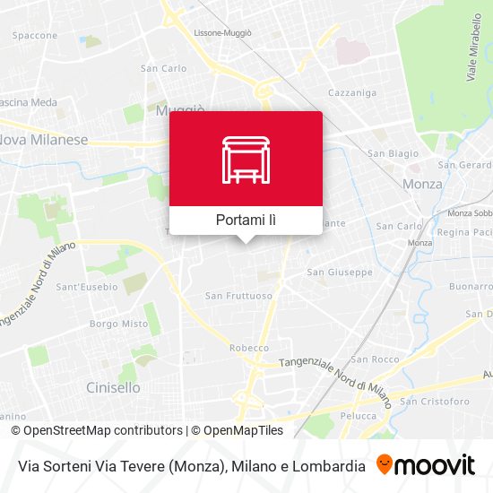 Mappa Via Sorteni Via Tevere (Monza)