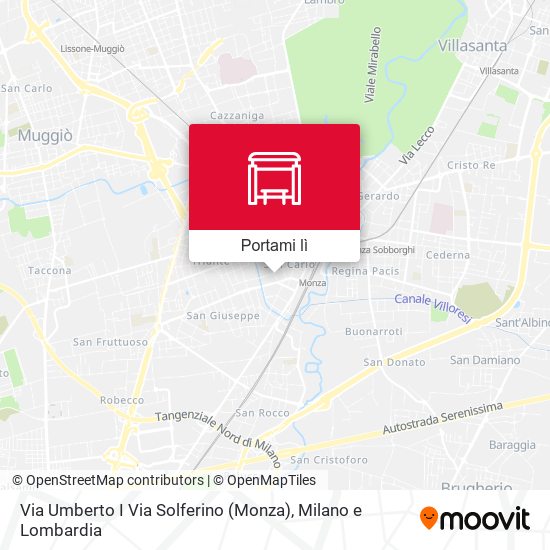 Mappa Via Umberto I Via Solferino (Monza)