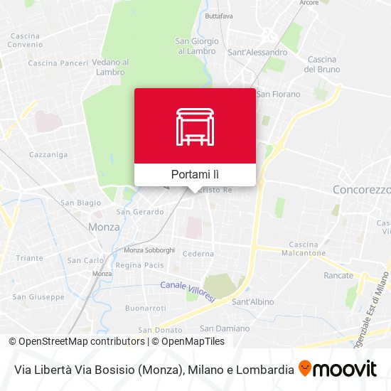Mappa Via Libertà Via Bosisio (Monza)