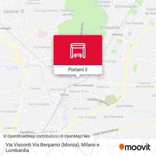 Mappa Via Visconti Via Bergamo (Monza)