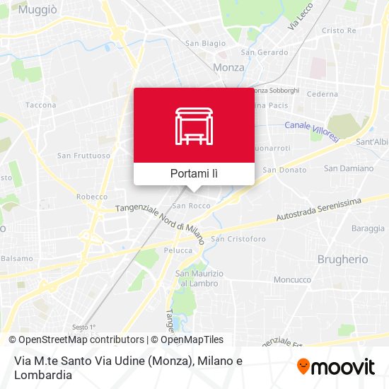 Mappa Via M.te Santo Via Udine (Monza)