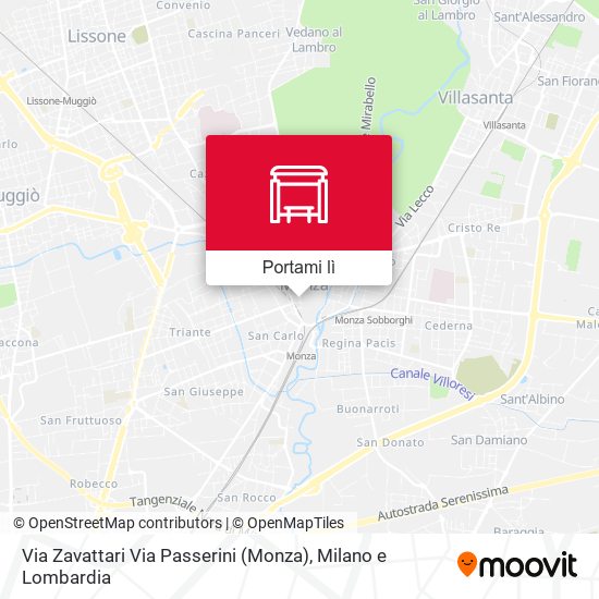 Mappa Via Zavattari Via Passerini (Monza)