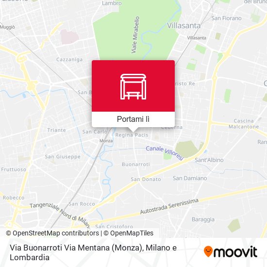 Mappa Via Buonarroti Via Mentana (Monza)