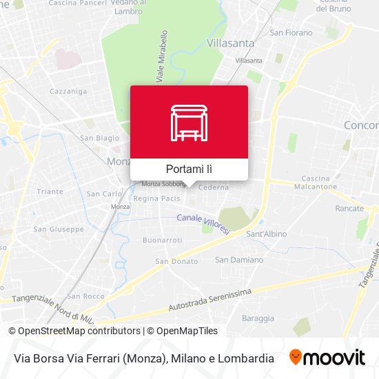 Mappa Via Borsa Via Ferrari (Monza)