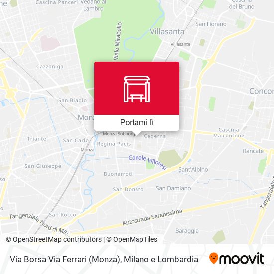 Mappa Via Borsa Via Ferrari (Monza)