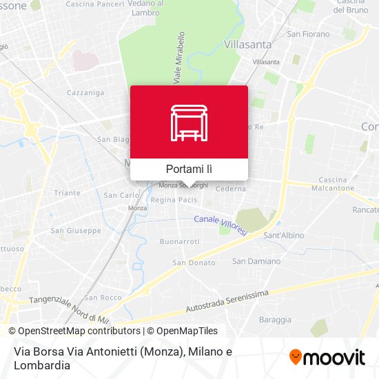 Mappa Via Borsa Via Antonietti (Monza)