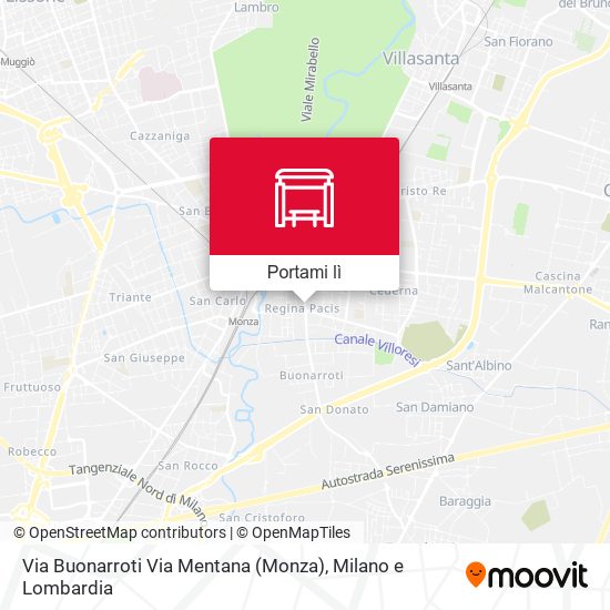 Mappa Via Buonarroti Via Mentana (Monza)