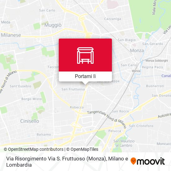 Mappa Via Risorgimento Via S. Fruttuoso (Monza)