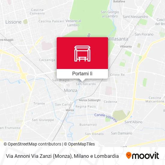 Mappa Via Annoni Via Zanzi (Monza)