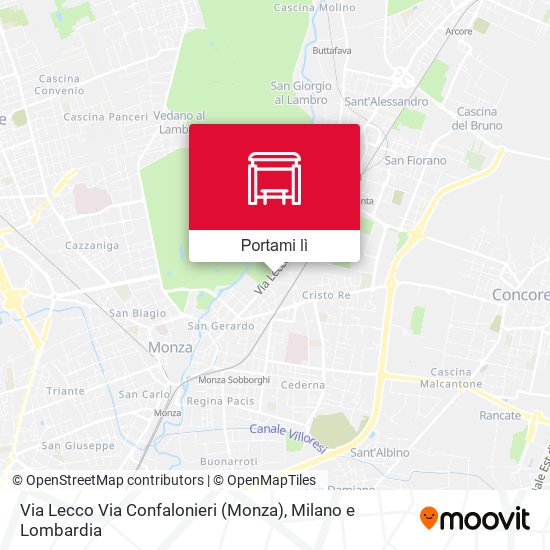 Mappa Via Lecco Via Confalonieri (Monza)