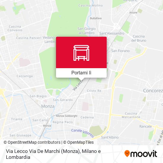 Mappa Via Lecco Via De Marchi (Monza)