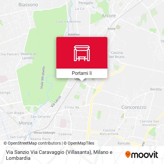 Mappa Via Sanzio Via Caravaggio (Villasanta)