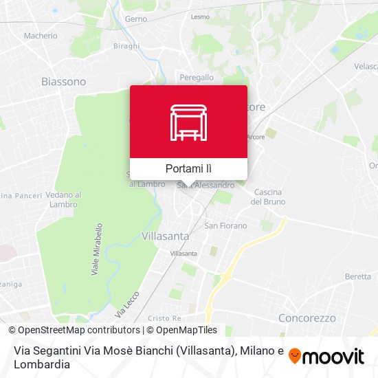 Mappa Via Segantini Via Mosè Bianchi (Villasanta)