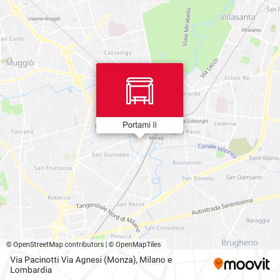 Mappa Via Pacinotti Via Agnesi (Monza)