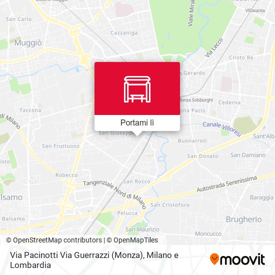 Mappa Via Pacinotti Via Guerrazzi (Monza)