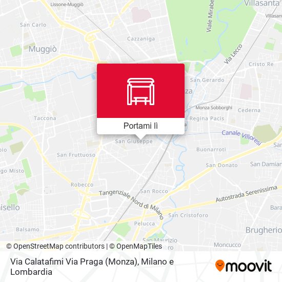 Mappa Via Calatafimi Via Praga (Monza)