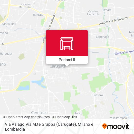 Mappa Via Asiago Via M.te Grappa (Carugate)