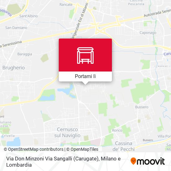 Mappa Via Don Minzoni Via Sangalli (Carugate)