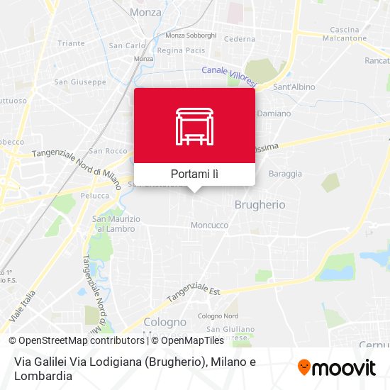 Mappa Via Galilei Via Lodigiana (Brugherio)