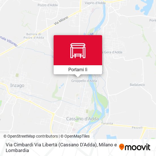 Mappa Via Cimbardi Via Libertà (Cassano D'Adda)