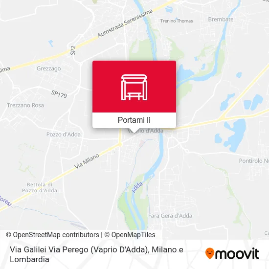 Mappa Via Galilei Via Perego (Vaprio D'Adda)